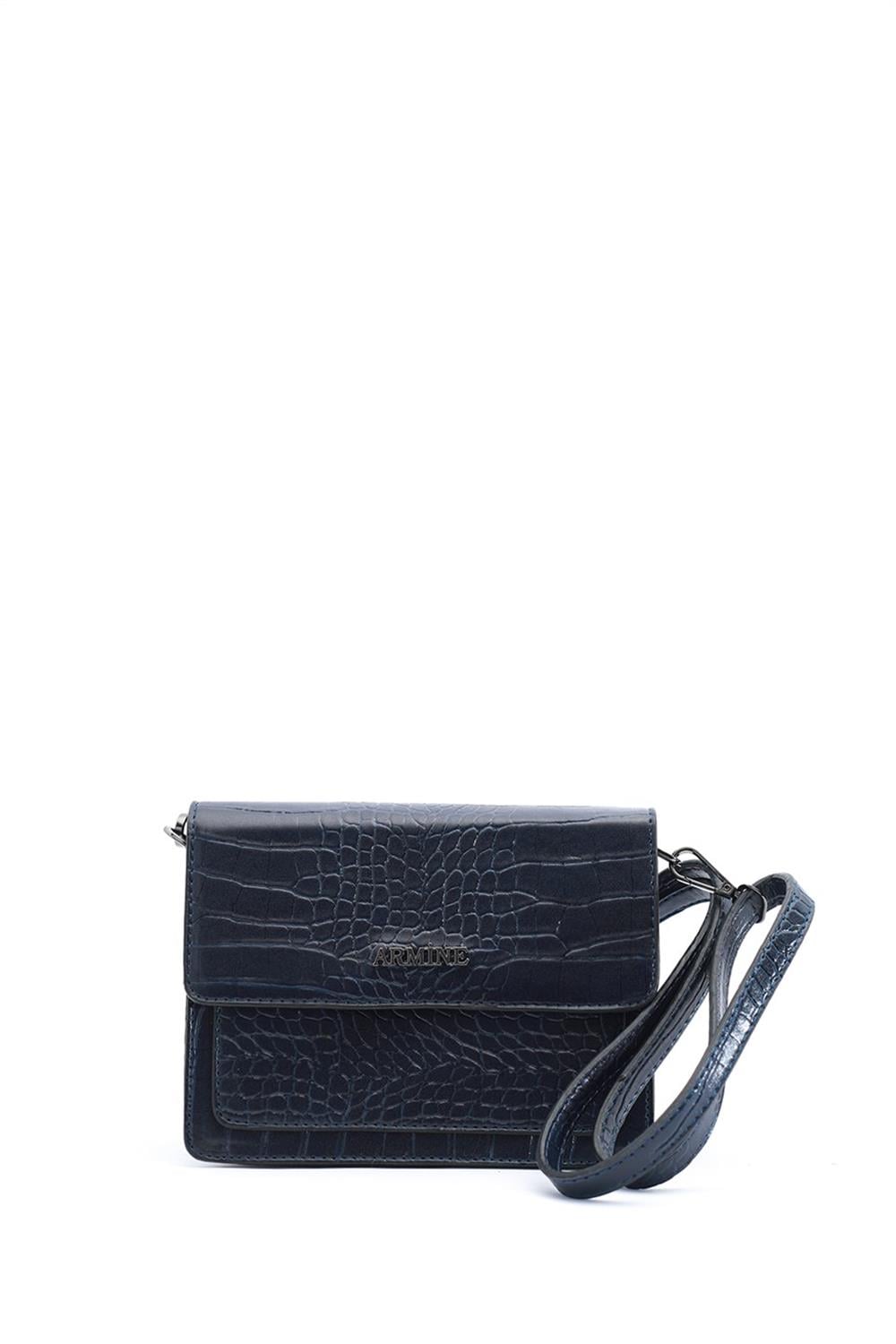 Armine Outlet Lacivert Croco Çanta 299