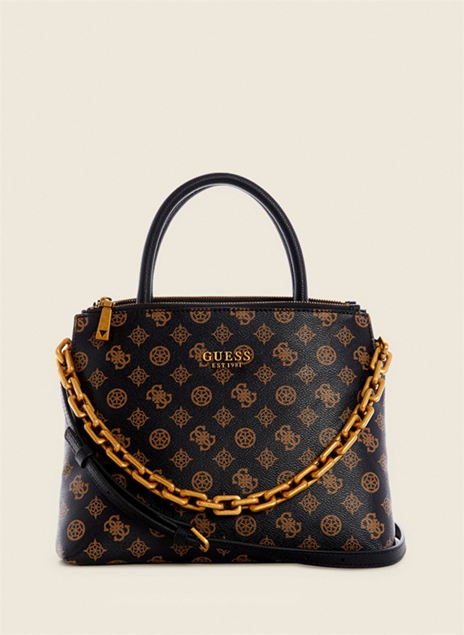 Guess Kahve Kadın Fermuarlı El Çantası
