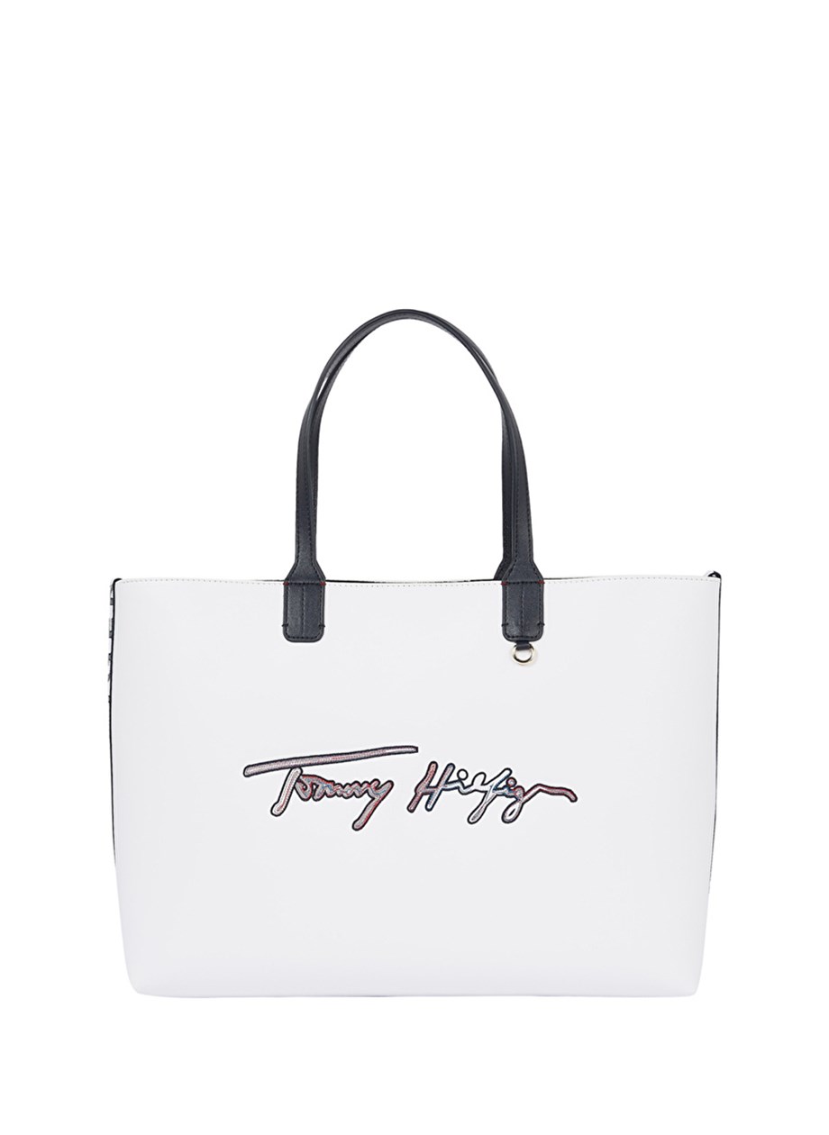 Tommy Hilfiger Beyaz Kadın Tote Çanta