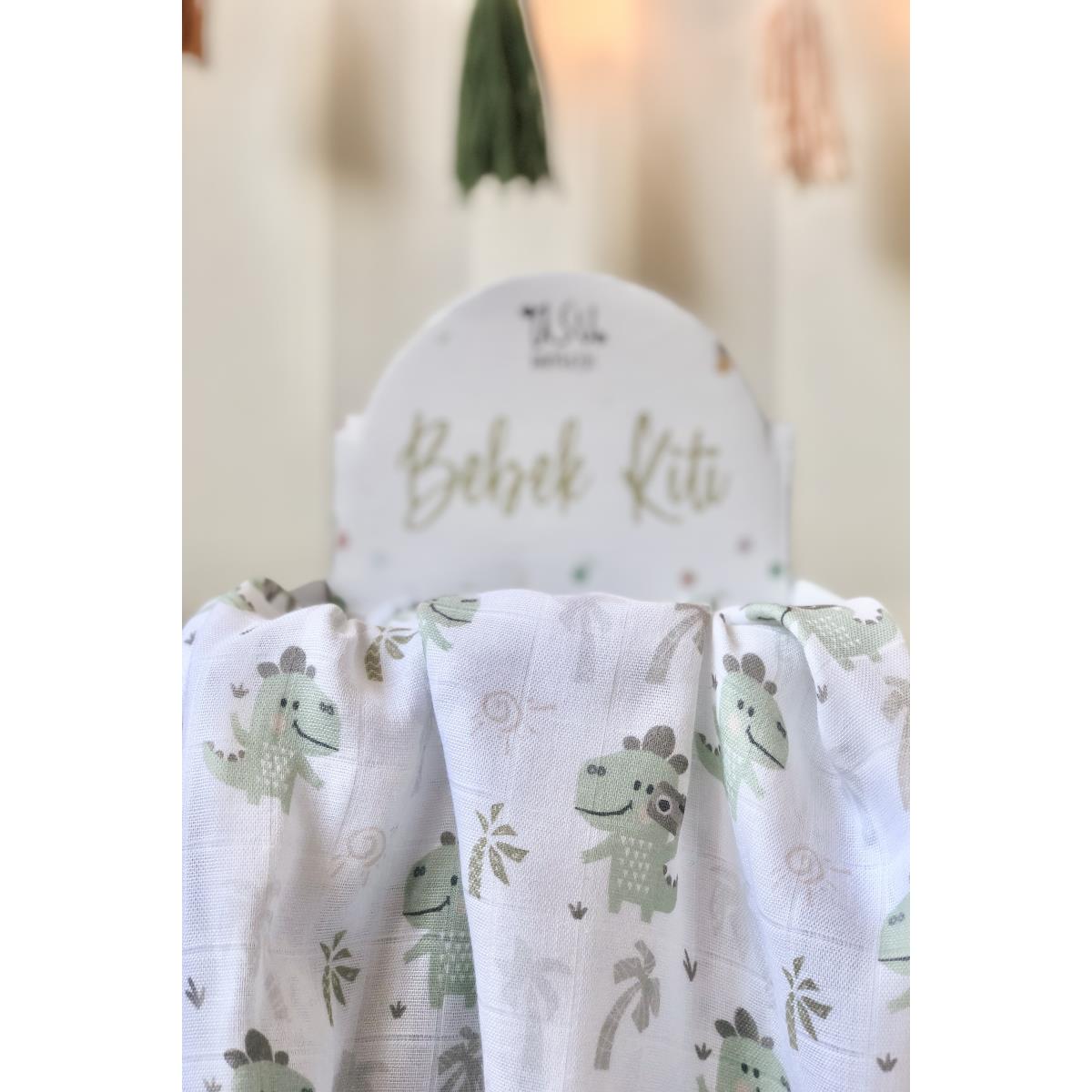 Asu Baby&Kids  Traveller Dino Organik Bambu Pamuk Müslin