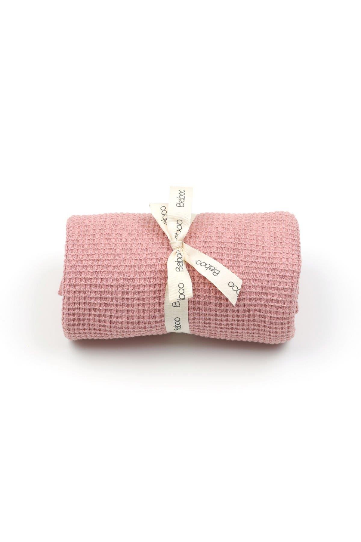 Baboo Waffle Battaniye-Pembe