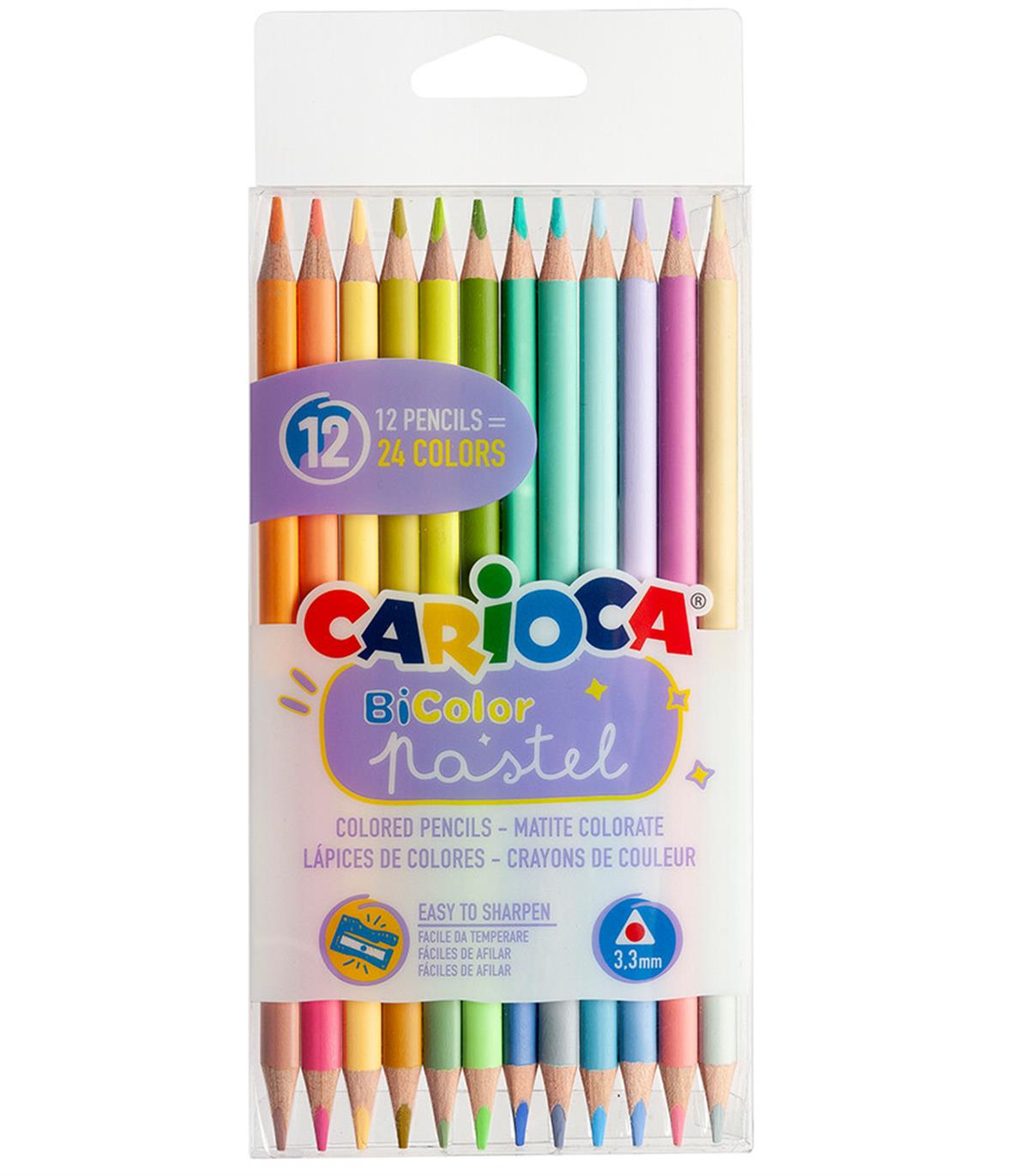 CARIOCA ÇİFT TARAFLI KURU BOYA KALEMİ PASTEL RENKLER 12’Lİ - 24 RENK