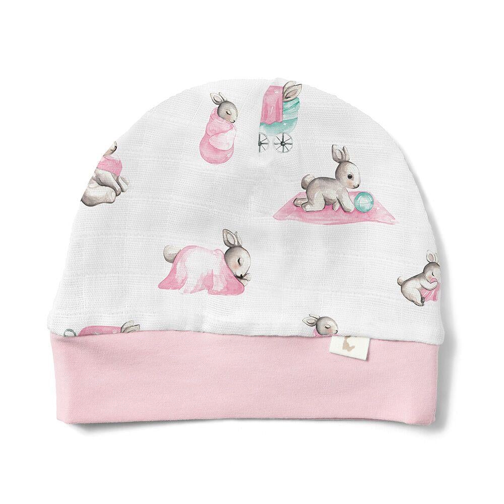 Deux Lapins Bébé Lapin Rose Müslin Bere