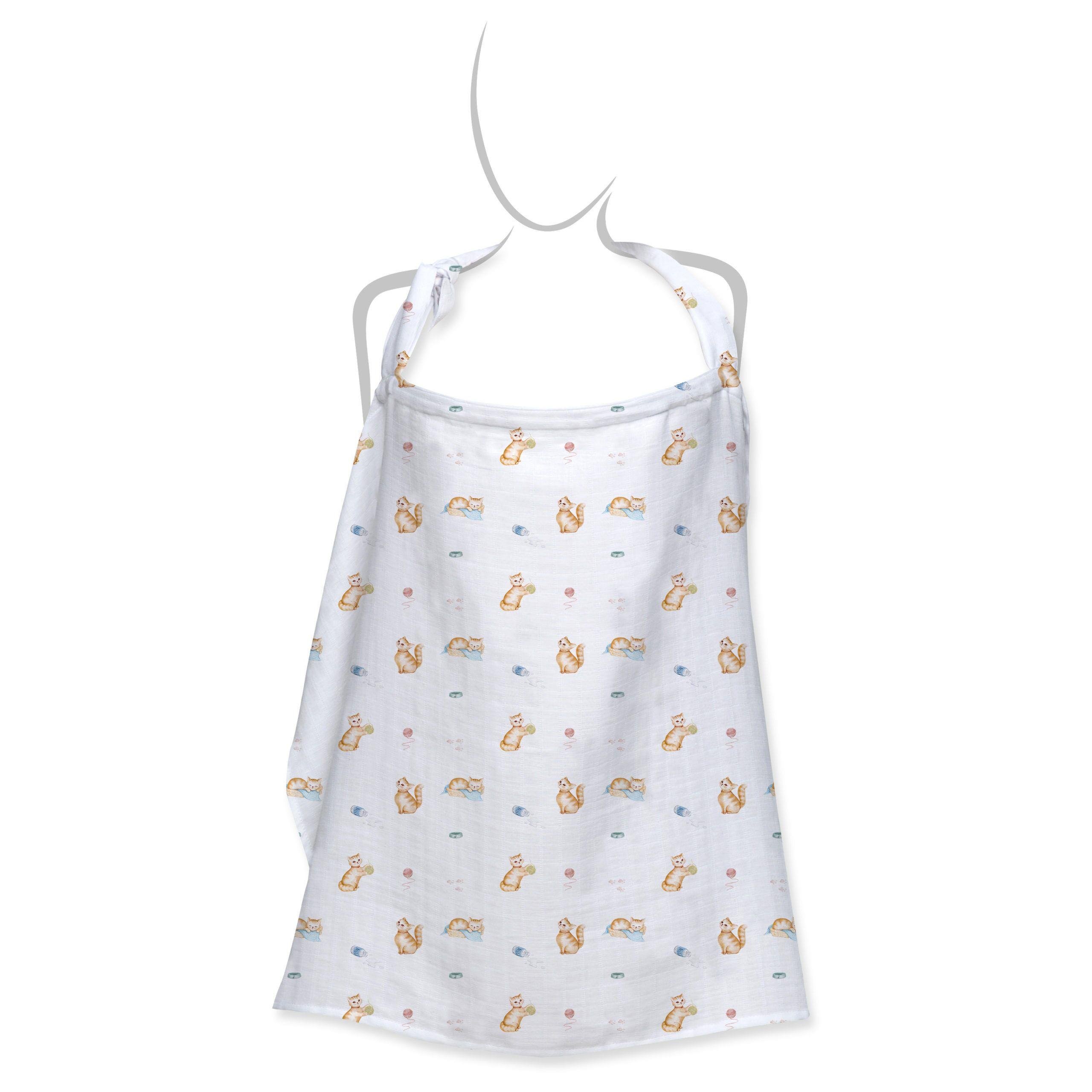 Deux Lapins Chaton Müslin Bebek Emzirme Önlüğü