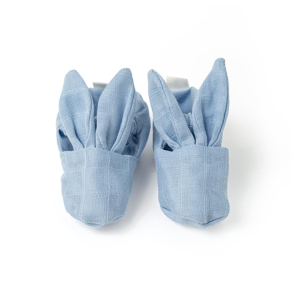 Deux Lapins Endless Blue Tavşan Kulaklı Müslin Bebek Patik