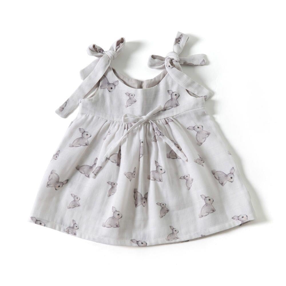 Deux Lapins Iconique Lapin Müslin Bebek Elbise