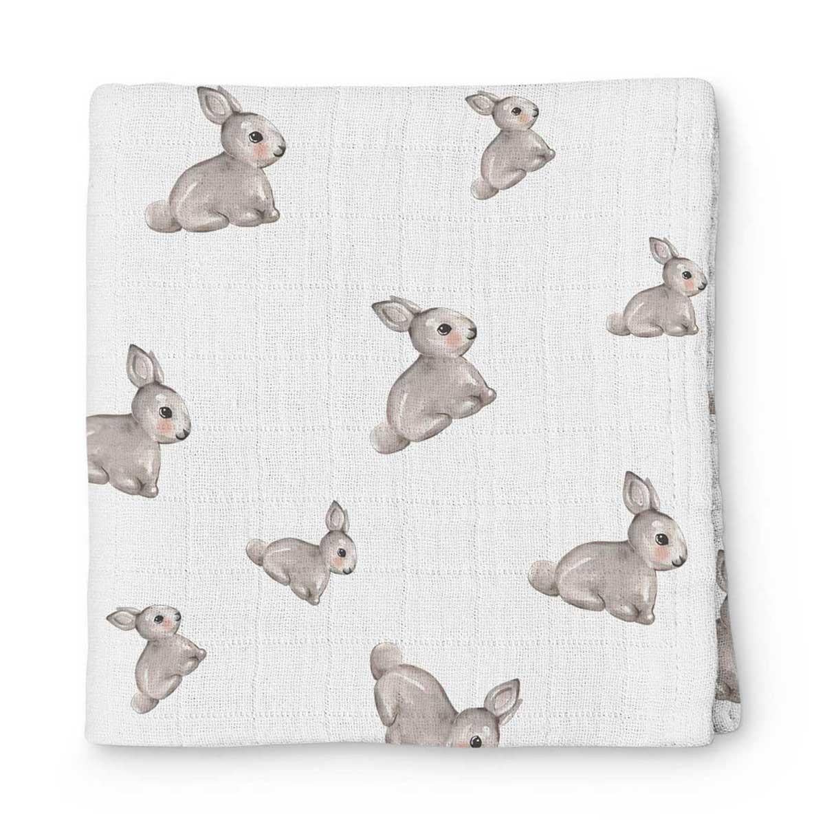 Deux Lapins Iconique Lapin Müslin Bebek Örtüsü