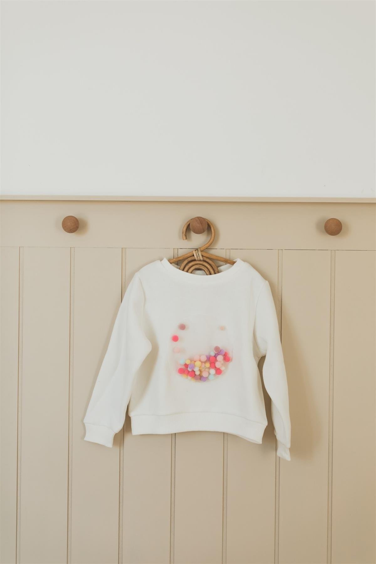 La Pomponnette Denise Ekru Ponponlu Sweatshirt