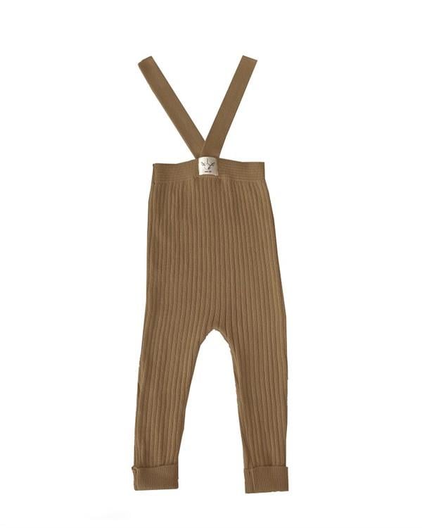 Mama Yoyo Askılı Organik Triko Bebek Taytı - Cappucino