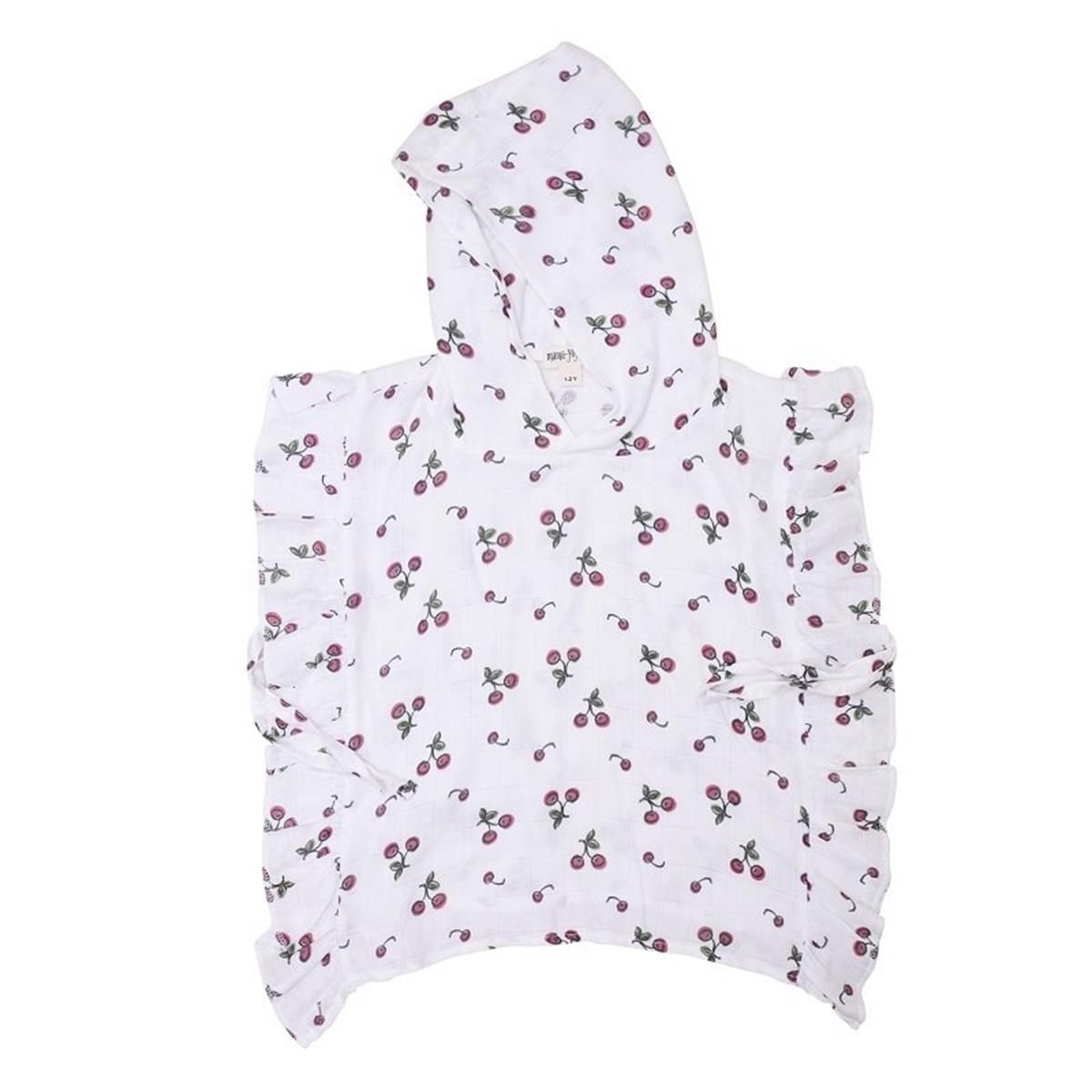 Mama Yoyo Fırfırlı Müslin Panço Cherry