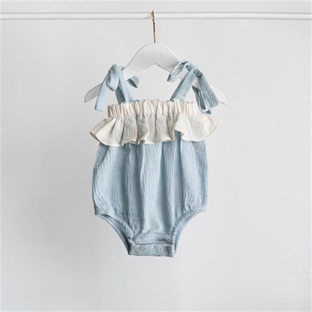 Merli&Rose Şile Bezi Body | Mavi Beyaz