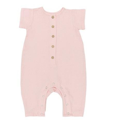 Merli&Rose Şile Bezi Kısa Kollu Tulum | Pembe