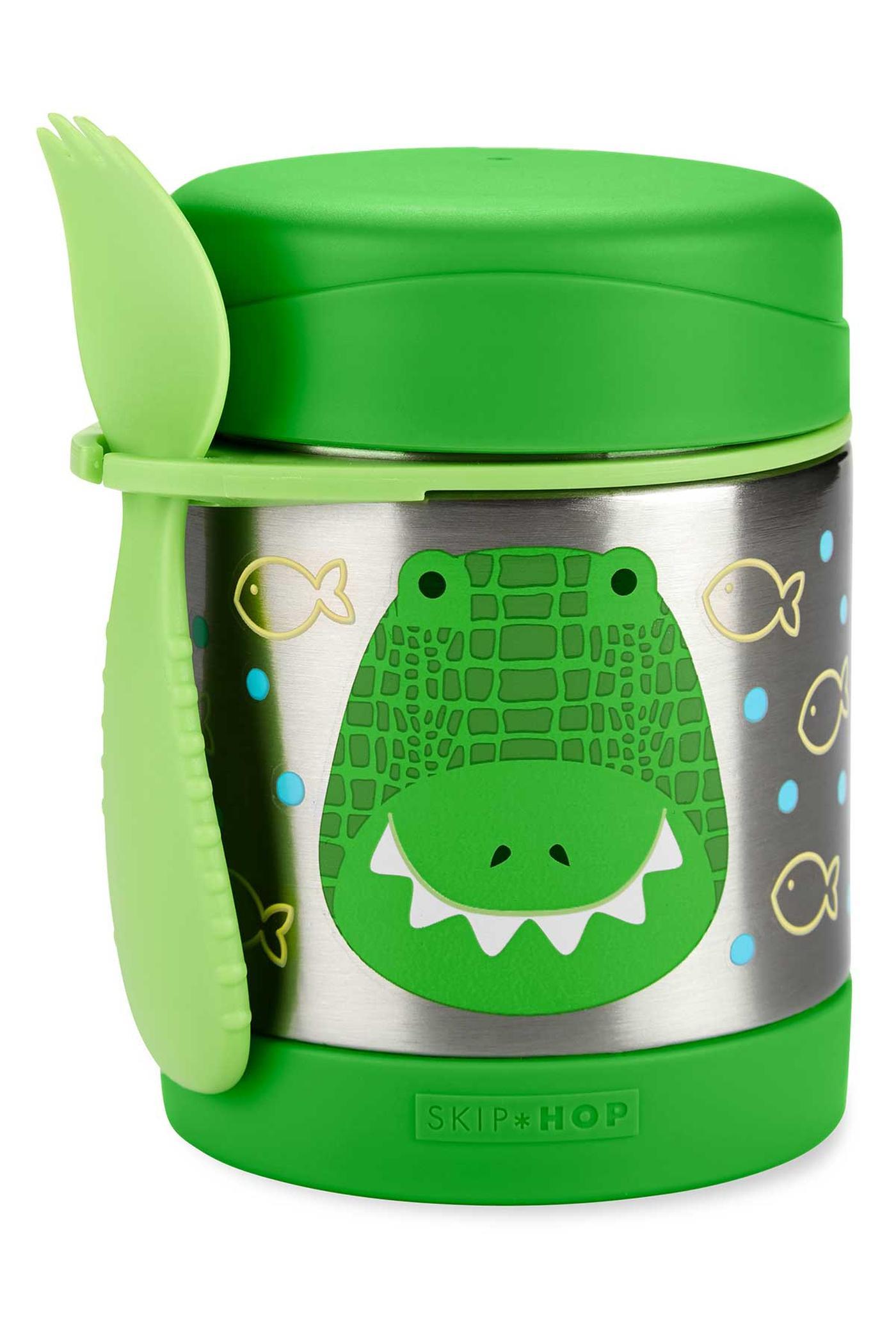 Skip Hop Zoo Paslanmaz Çelik Mama Saklama ve Taşıma Termosu Timsah 2 Parça Set