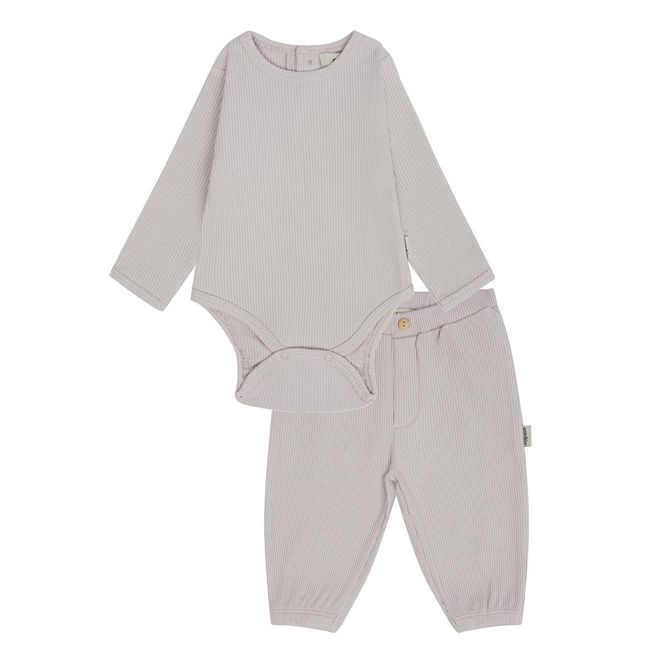 Antebies Lila Ribana Bodyli Bebek Takım