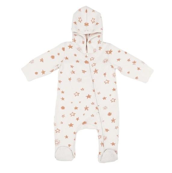 Baboo Kapşonlu Tulum Desenli_Krem