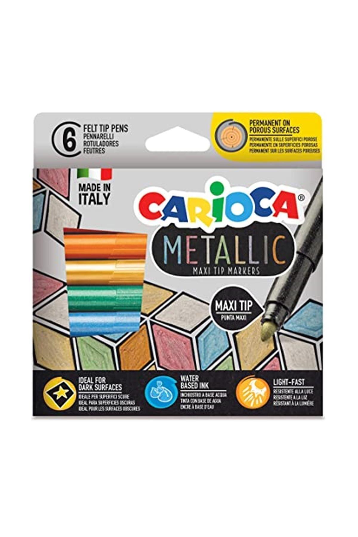 Carioca Jumbo Metalik Keçeli Kalem 6'lı