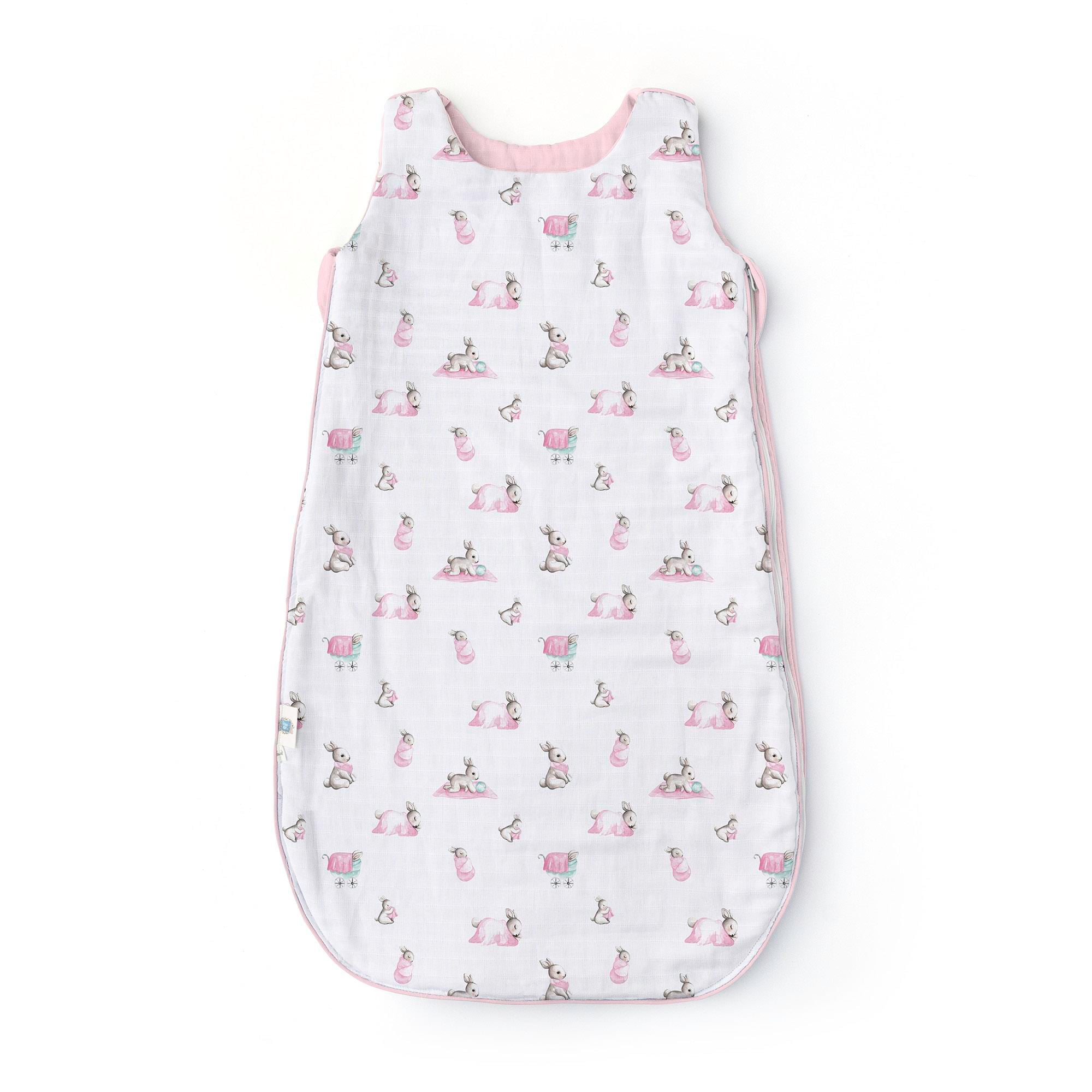 Deux Lapins Bébé Lapin Rose Müslin Bebek Uyku Tulumu 0.5 TOG
