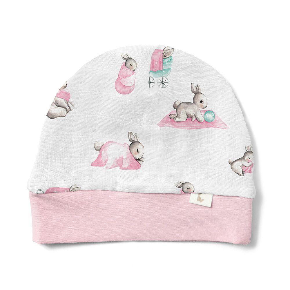 Deux Lapins Bébé Lapin Rose Müslin Bere