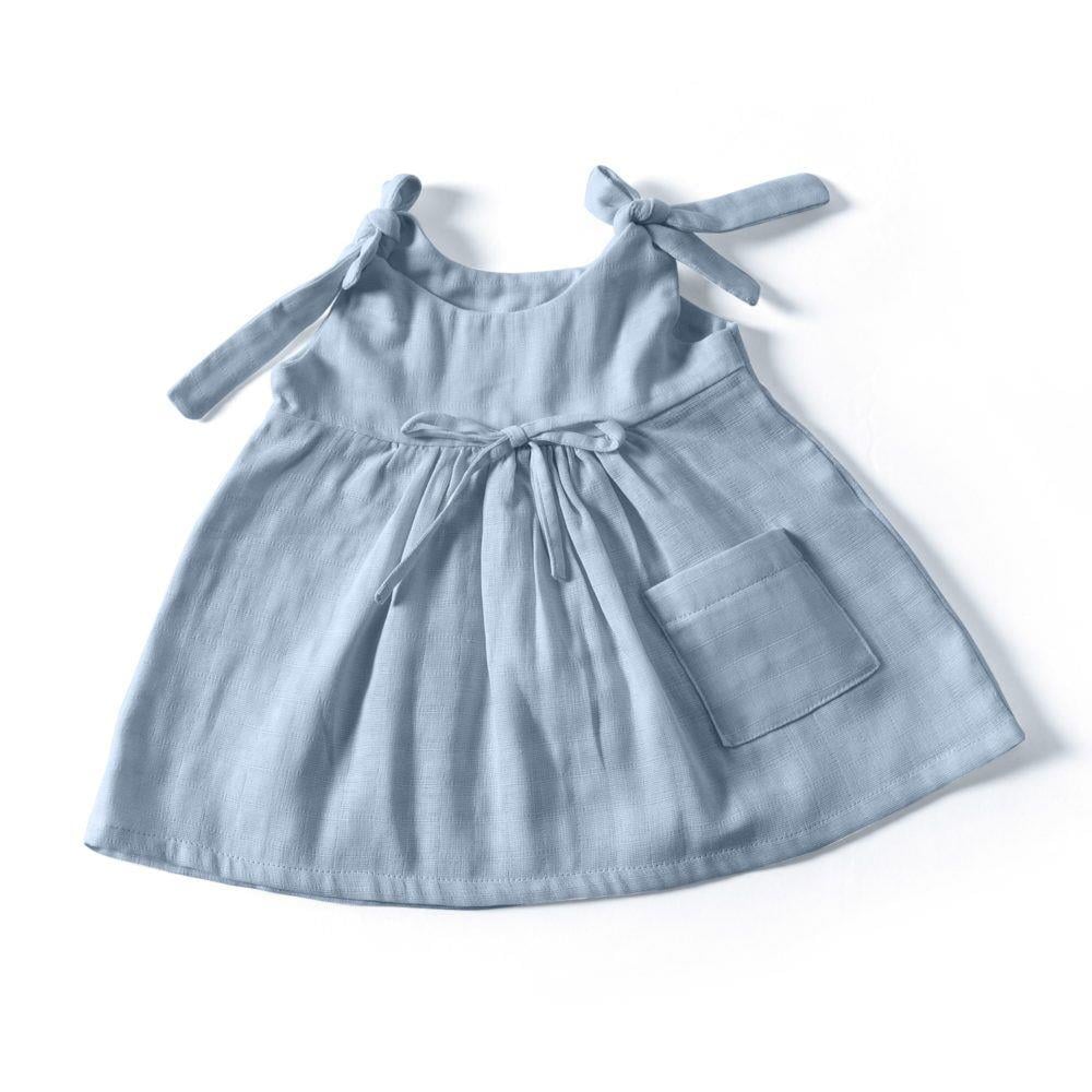 Deux Lapins Endless Blue Müslin Bebek Elbise