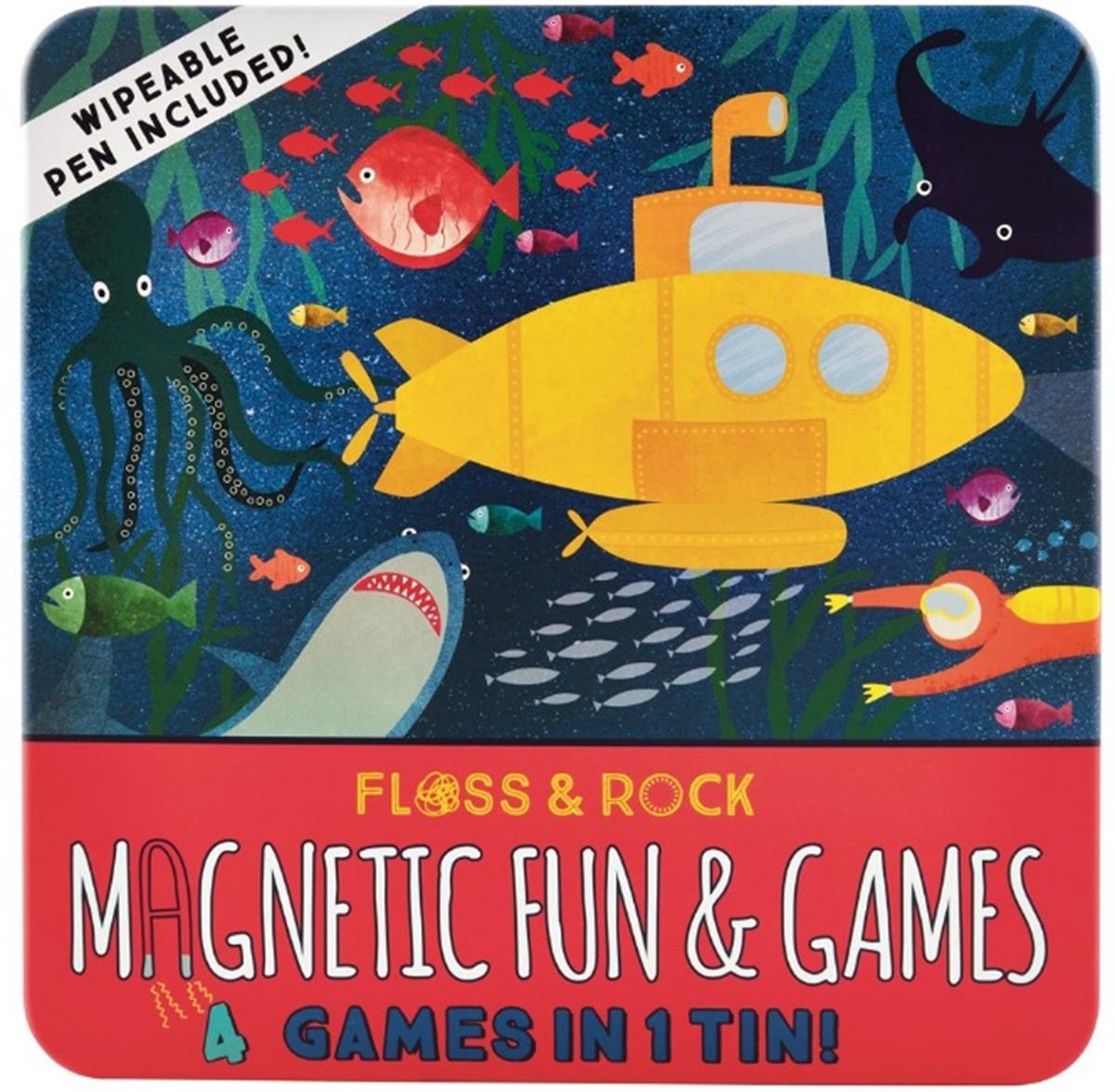 FLOOS & ROCK Mıknatıslı kutu Oyunları-4'ü 1Arada/Deep Sea