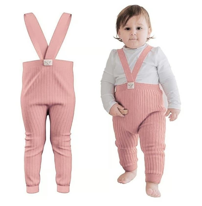 Mama Yoyo Askılı Organik Triko Bebek Taytı_ Şeker Pembe