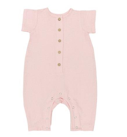 Merli&Rose Şile Bezi Kısa Kollu Tulum | Pembe