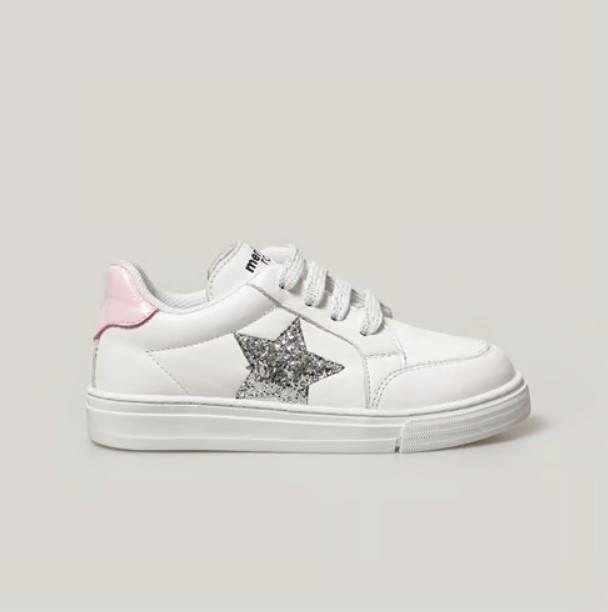 Merli&Rose Star Bebek Sneaker | Beyaz-Pembe-Silver