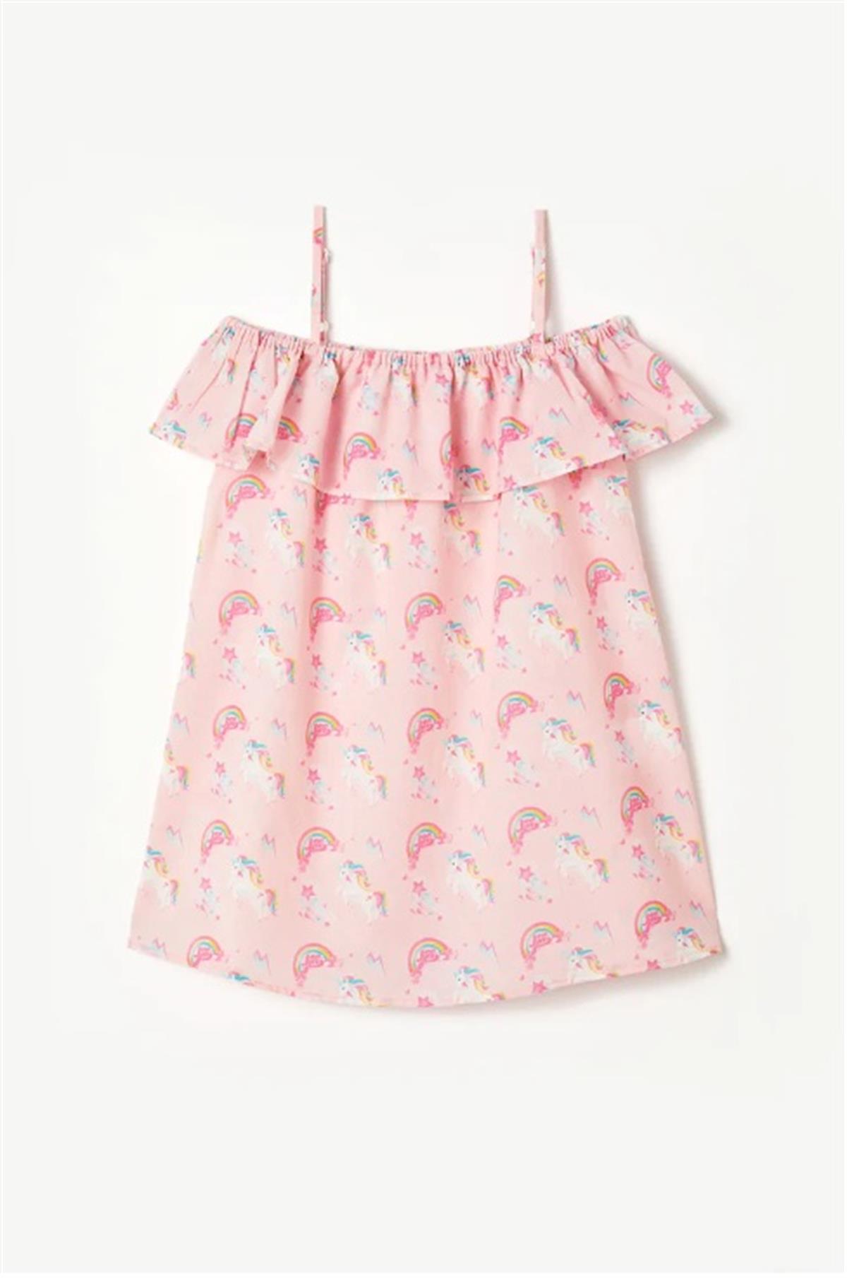MissMuse_Rainbows and  Unicorns Fırfırlı Plaj Elbisesi