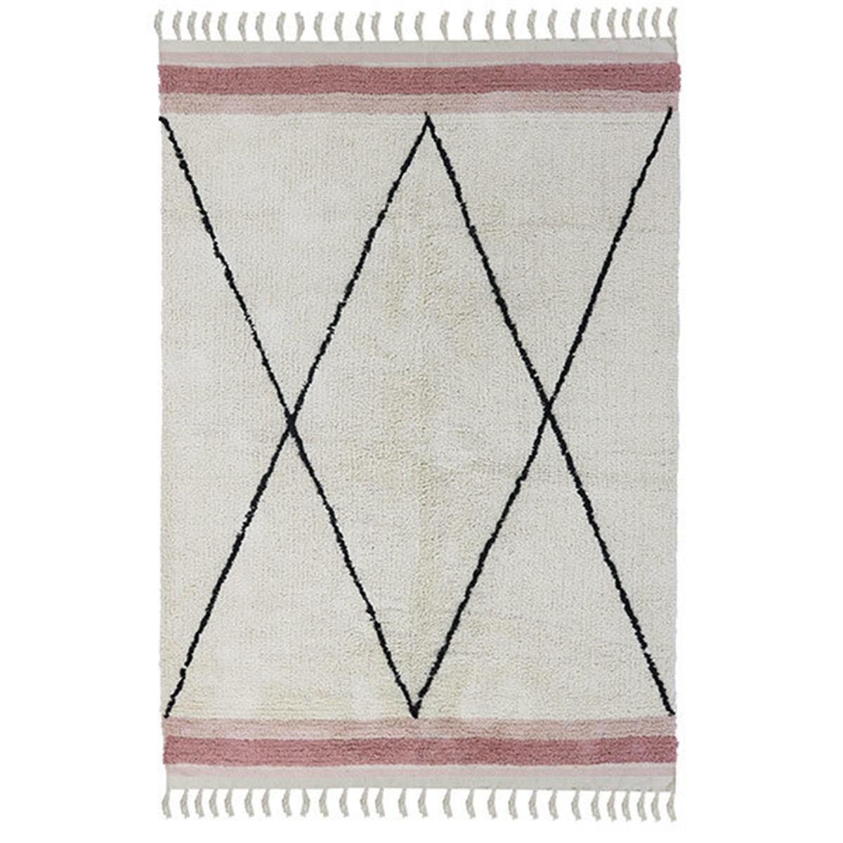 Tapis Petit Halı - Etnik Pembe Kareli 170x120 cm