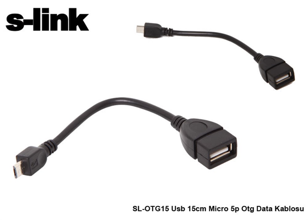 S-LINK SL-OTG15 15CM MICRO USB 5P OTG DATA KABLOSU