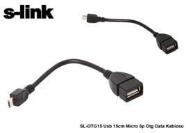 S-LINK SL-OTG15 15CM MICRO USB 5P OTG DATA KABLOSU