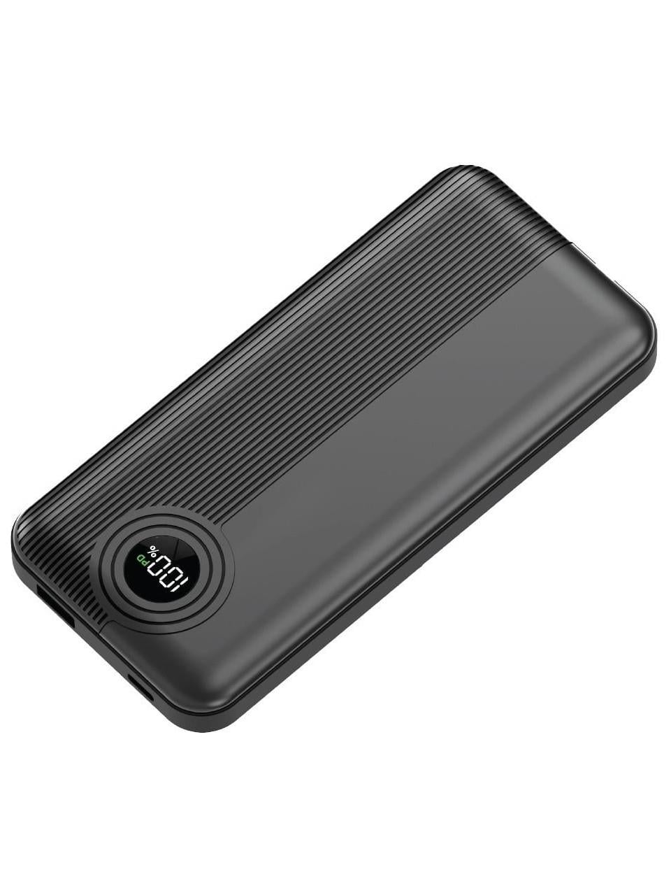 Dexim W3 10.000 mAh Type C+Lightning Entegre Kablolu LED Göstergeli Powerbank - Siyah