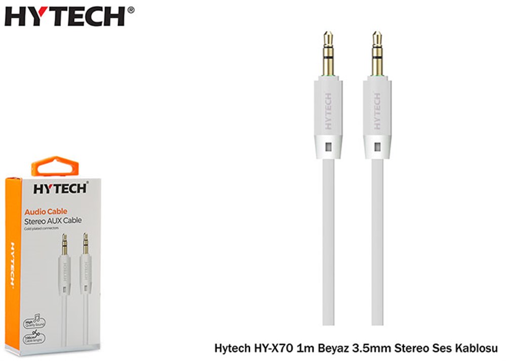 HYTECH HY-X70 1M BEYAZ 3.5MM STEREO SES KABLOSU