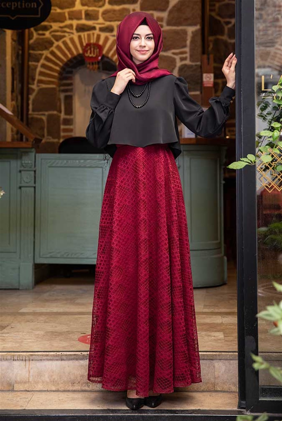 Pınar Şems Buğday Etek Bordo