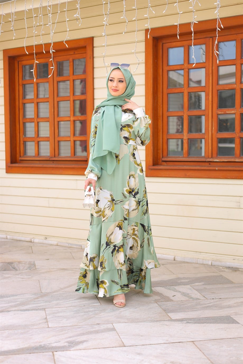 Pınar Şems Erguvan Elbise Yeşil