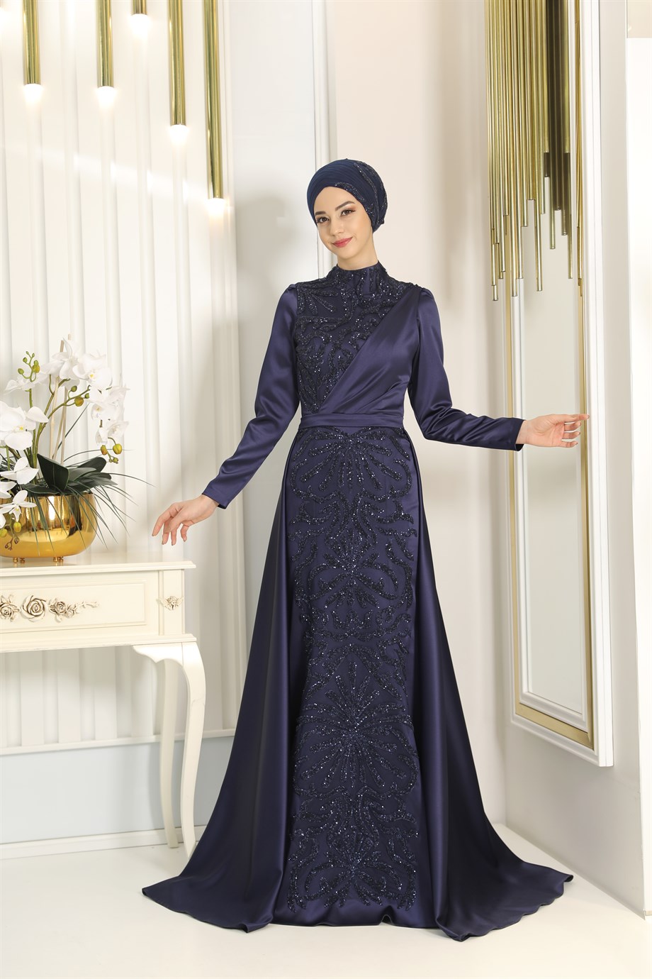 Pınar Şems Nefel Abiye Lacivert