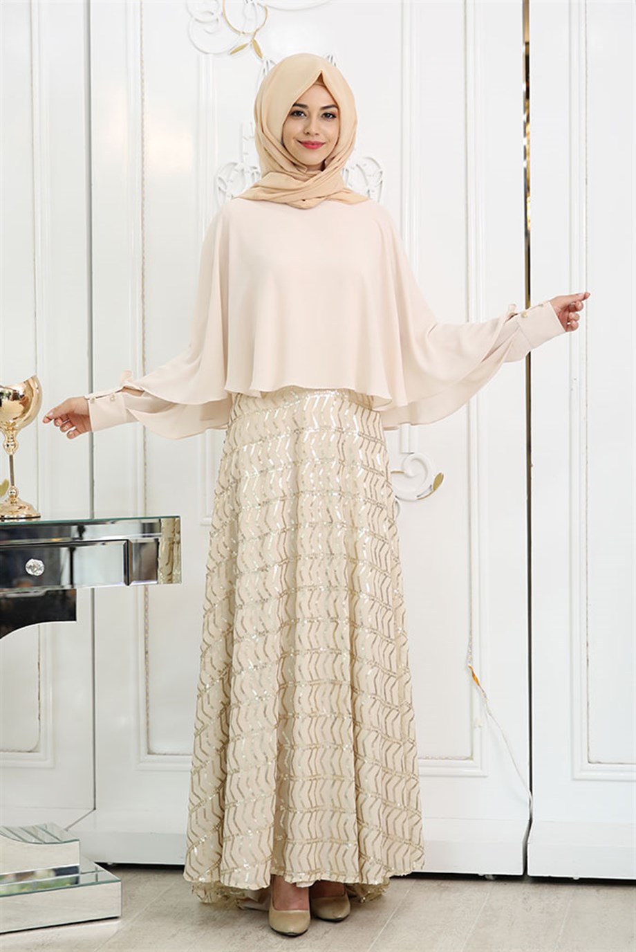 Pınar Şems Piramit Etek Krem