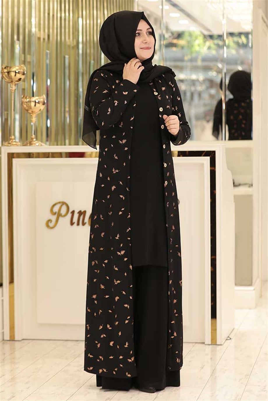 Pınar Şems Simli Triko Ceket Siyah