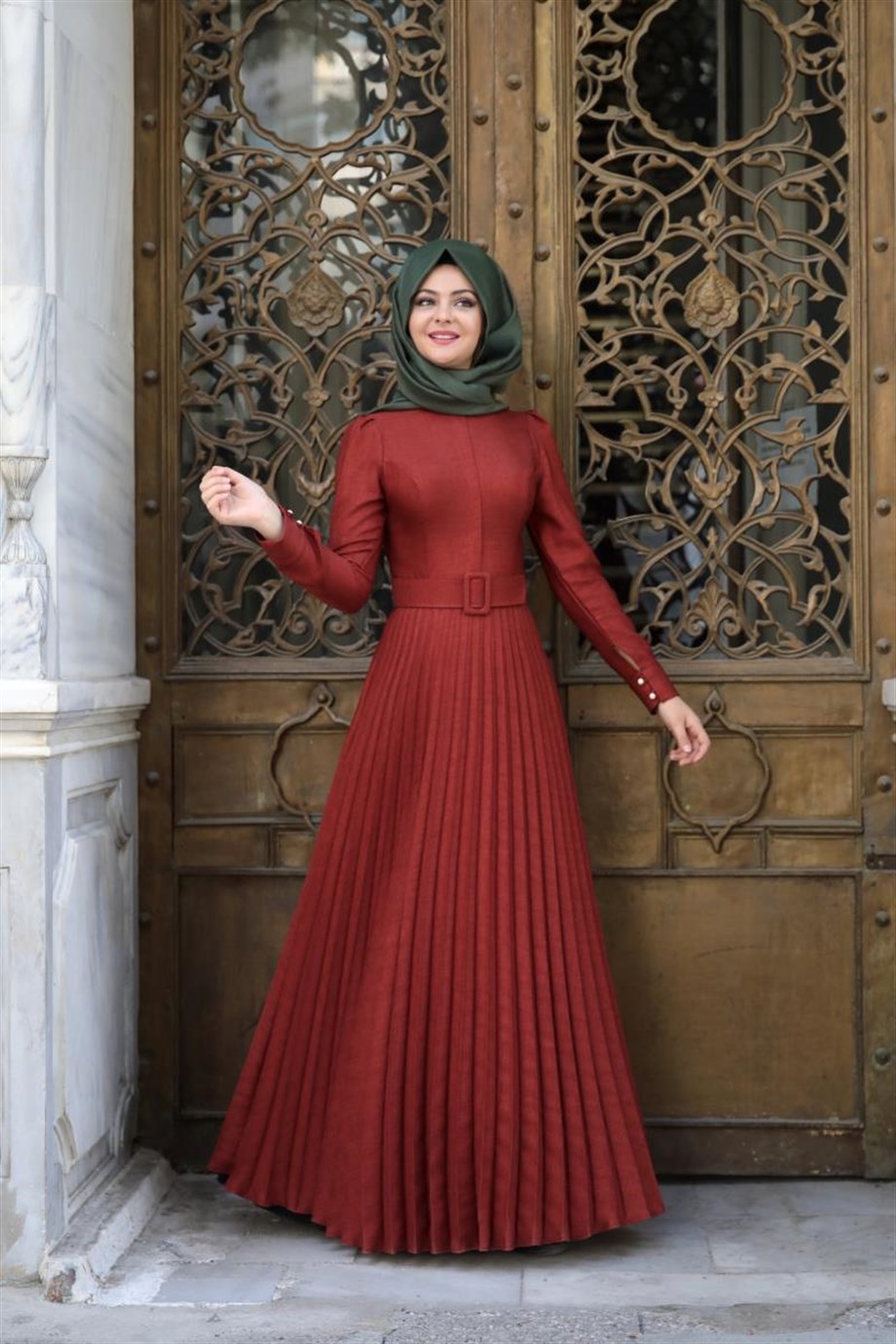 Pınar Şems Yeni Piliseli Elbise Kiremit