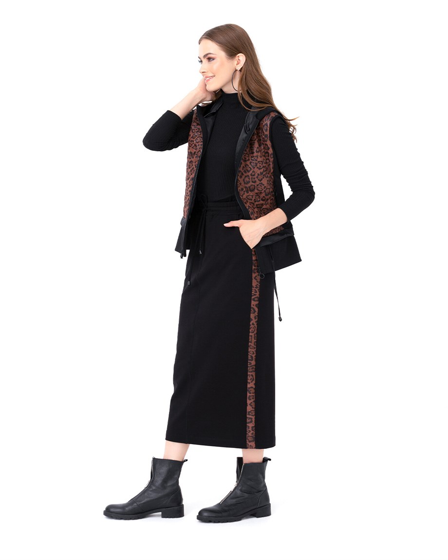 SCL LEOPAR ŞERİTLİ DÜZ KESİM ETEK