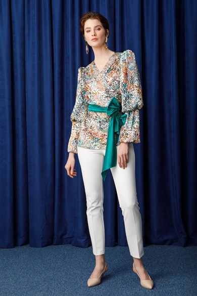 Modailgi Anvelop Kapama Balon Kol Bluz LEOPAR