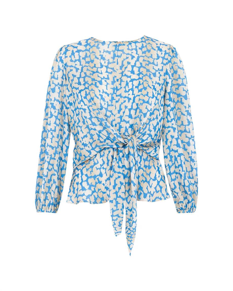 Bağlama Detaylı Sıfır Yaka Bluz