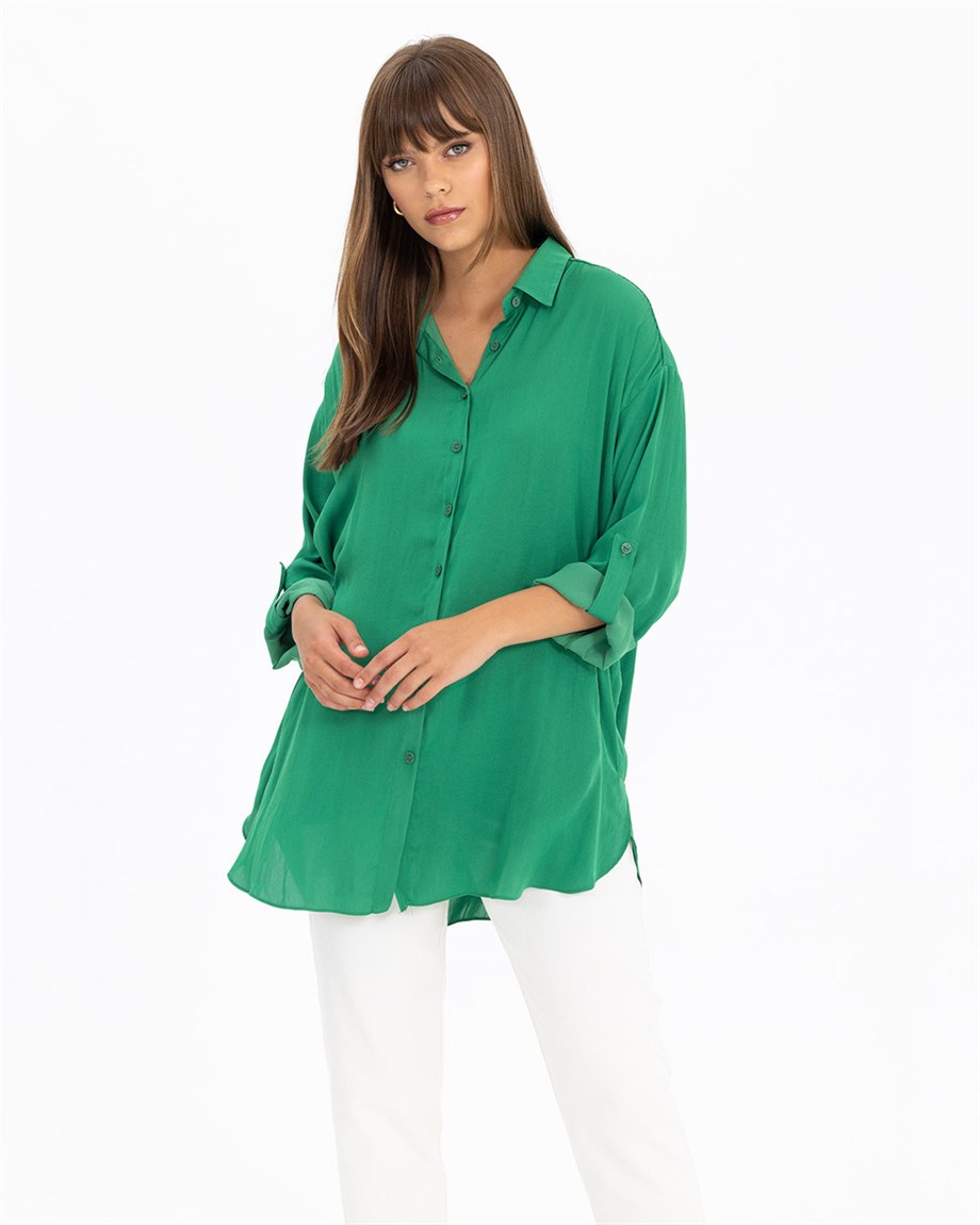 Oversize Gömlek - Yeşil