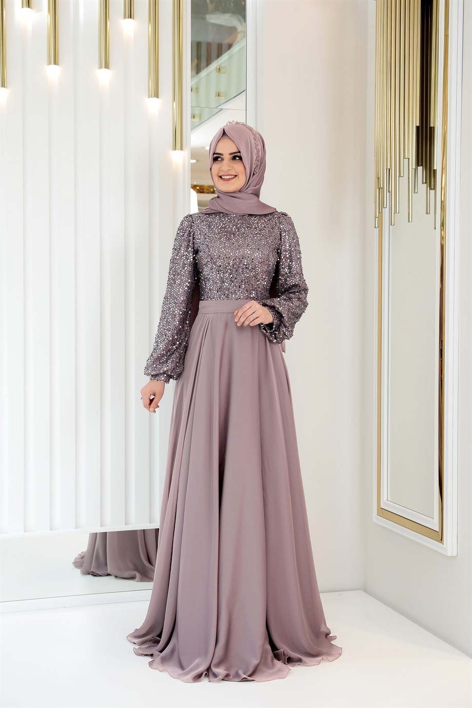 Pınar Şems Alya Abiye Lila