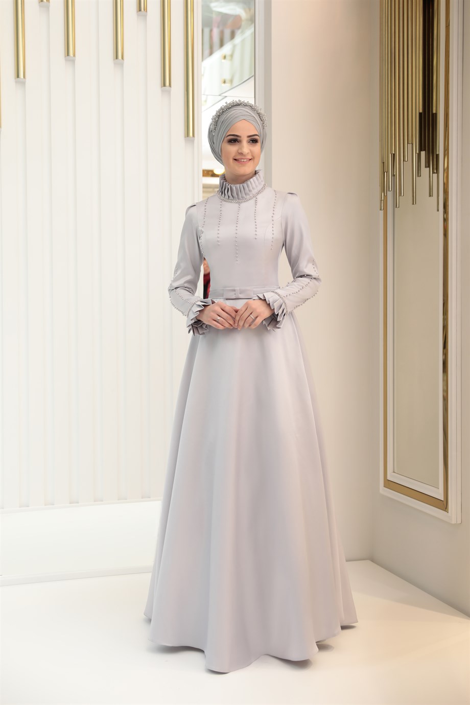 Pınar Şems Asel Abiye Gri