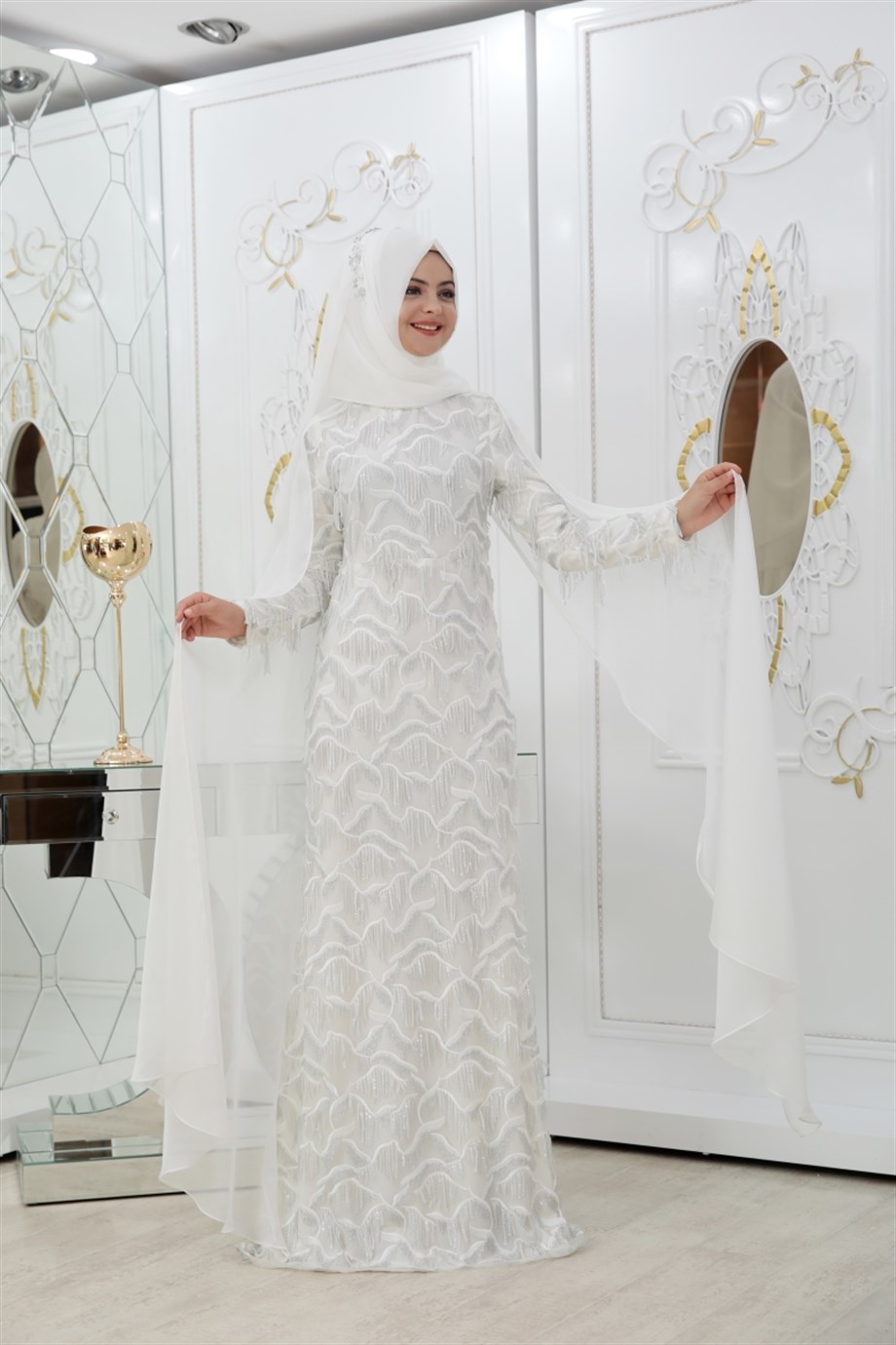 Pınar Şems Berrak Abiye Ekru