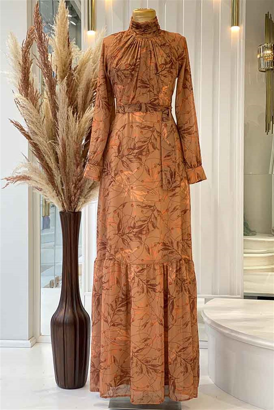 Pınar Şems Burçak Elbise Taba