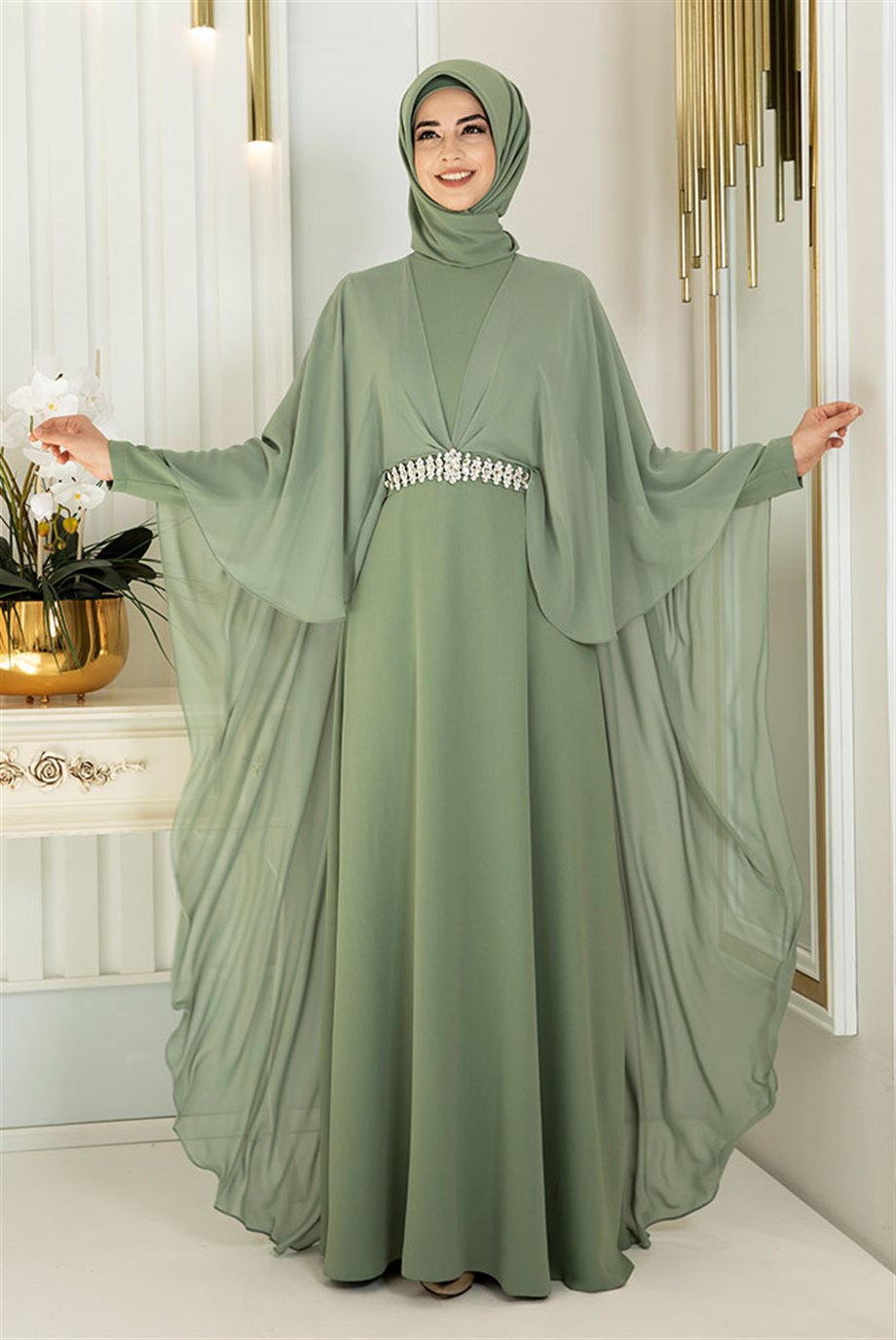 Pınar Şems Ceyda Elbise Yeşil