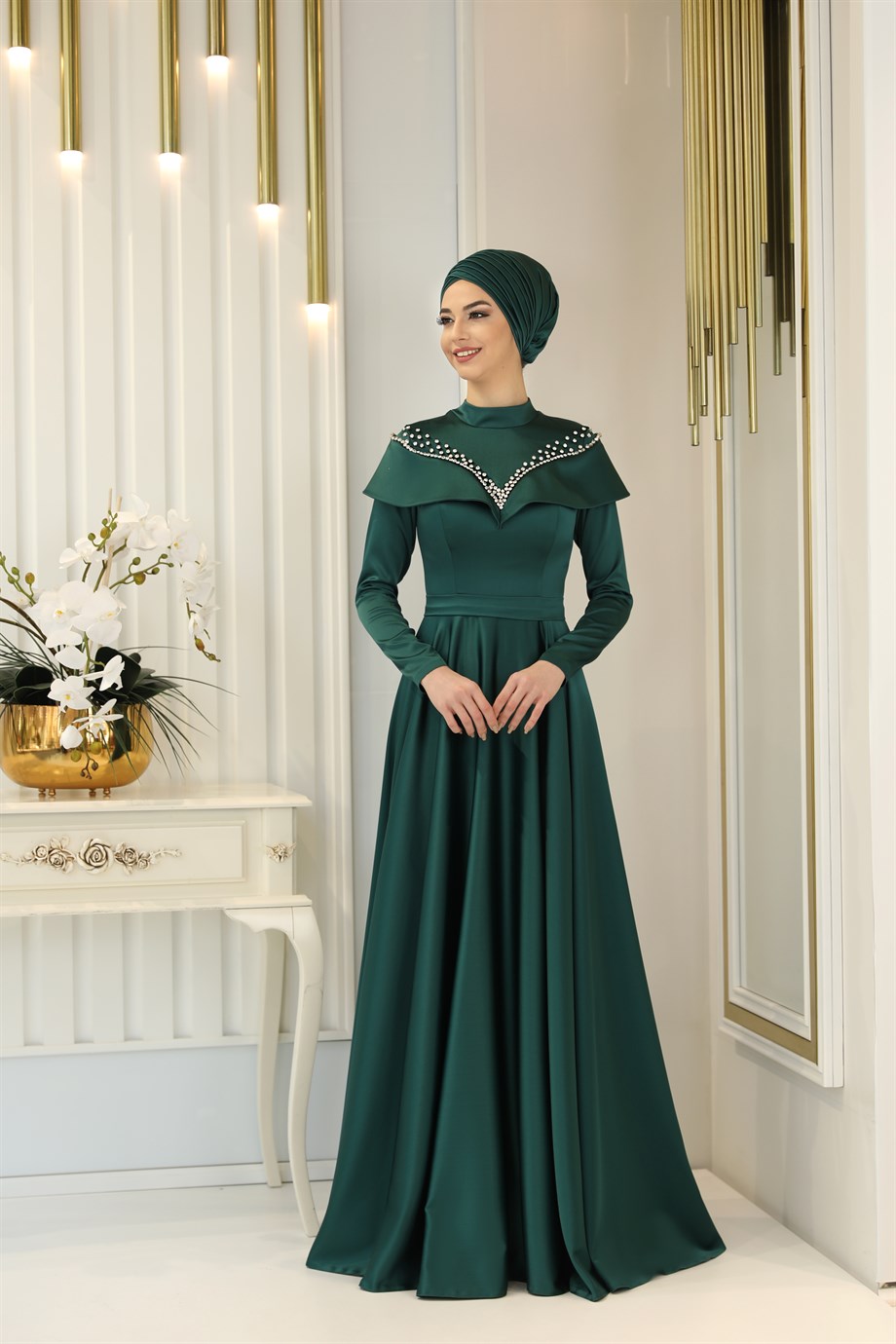 Pınar Şems Flover Abiye Zümrüt
