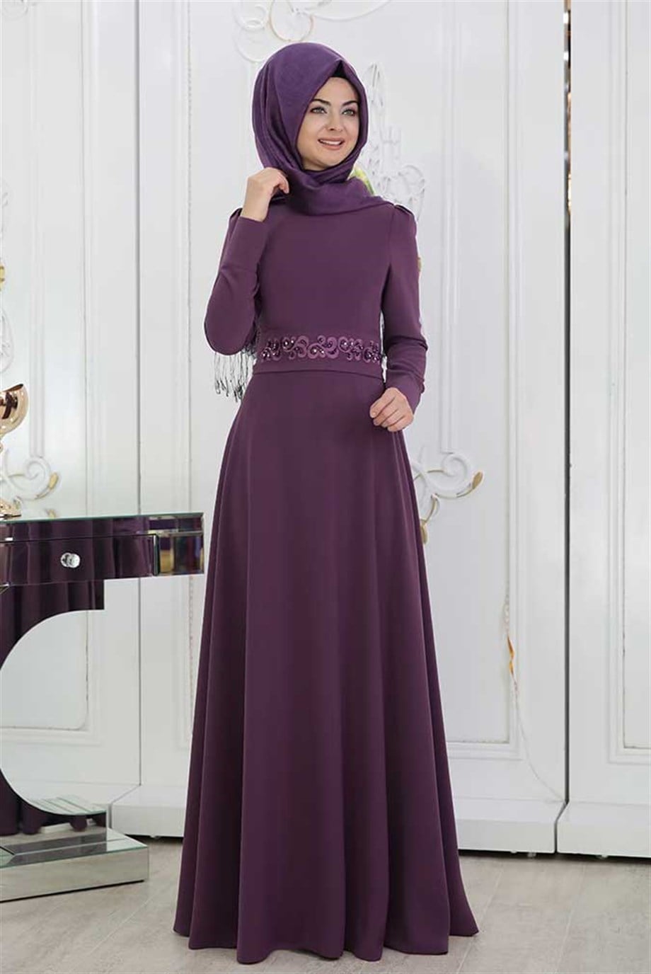 Pınar Şems Hümay Elbise Mor